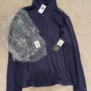 Buckle brand, men’s dark navy blue quarter zip pullover top, NEW w/TAGS